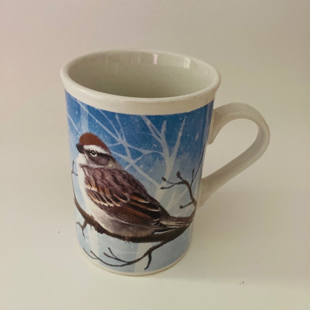 Ceramic Coffee Mug Birds Perched on Branches